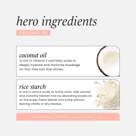 HASK Coconut Nourishing Dry Shampoo Kits for all hair types, aluminum free, no sulfates, parabens, phthalates, gluten or artificial colors (6.5oz-Qty2)