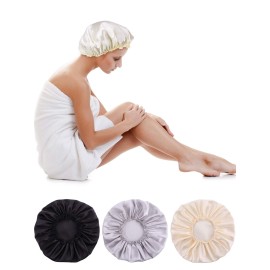 Blulu 3 Pieces Sleep Cap Satin Bonnet Night Sleeping Soft Hair Turbans for Women and Girls