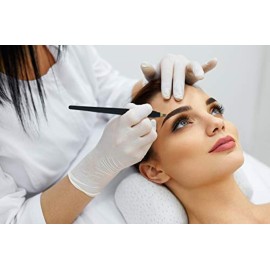 PMU Products Disposable Sterile Microblading Pens with Cotton Tip - 5 Blades - Professional Eyebrow Tattoo Manual Hand Tools - Certified Safe, Sharp Needles for Permanent Makeup - (15M1 - Black)