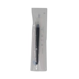 PMU Products Disposable Sterile Microblading Pens with Cotton Tip - 5 Blades - Professional Eyebrow Tattoo Manual Hand Tools - Certified Safe, Sharp Needles for Permanent Makeup - (15M1 - Black)