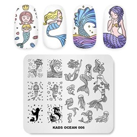 KADS Nail Art Stamp Plate - Ocean Sea Mermaid Series Nail Stamping Plate Template Image DIY Decoration Tool KADS Nail Art Stamp Plate - Ocean Sea Mermaid Series Nail Stamping Plate Template Image DIY Decoration Tool