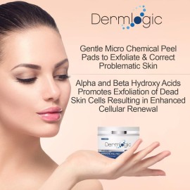 Anti Aging Resurfacing Peel Pads- Triple Action Chemical Peel Pads Combined with Glycolic, Lactic, and Salicylic Acids. Smooths Fine Lines, Wrinkles, Dark Spots, and Imperfections to Enhance the Skin