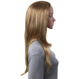 Onedor 23 Curly Hair Women Ladies 3/4 Half Wig Premium Japanese Synthetic fibers Wigs with Secured Mesh Head Cap (Slightly Curl, 1416T)