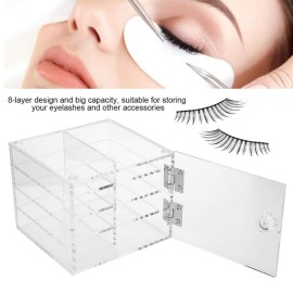 Eyelash Storage Case, 8 Compartment False Eyelashes Eyelash Extension Carrying Box Clear Acrylic Cosmetic Makeup Organizer for Professional Salon Use for Lashes Grafting Eyelash Storage Case, 8 Compartment False Eyelashes Eyelash Extension Carrying Box Clear Acrylic Cosmetic Makeup Organizer for Professional Salon Use for Lashes Grafting