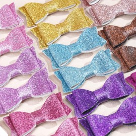 30PCS 2.75\'\' Baby Girls Pigtail Bows Sparkly Sequin Glitter Hair Bows With Alligator Clips Hair Barrettes Accessory for Girls Toddlers Kids Teens