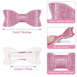 30PCS 2.75\'\' Baby Girls Pigtail Bows Sparkly Sequin Glitter Hair Bows With Alligator Clips Hair Barrettes Accessory for Girls Toddlers Kids Teens