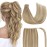 Ve Sunny Human Hair Ponytail Extension Real Human Hair Light Blonde Mix Golden Blonde Highlights Clip in Ponytail Hair Extensions 80g 16inch