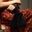 XMRS Women Luxury Velvet Evening Bag Knot Closure Wrist Bag Portable Cosmetic Organizer Pouch (Black)