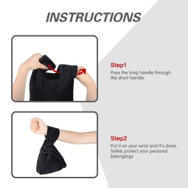 XMRS Women Luxury Velvet Evening Bag Knot Closure Wrist Bag Portable Cosmetic Organizer Pouch (Black)