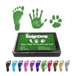 ReignDrop Ink Pad For Baby Footprint & Handprint - Creates Impressive Long Lasting Keepsake Stamp for Infant & Kids. Smudge Proof, Easy to Wipe Off Skin, Safe Gentle Acid Free(Green)