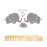 Elephant Family Wall Decal, Cute Baby Nursery Decal, Vinyl Wall Stickers for Baby Girl Boy Bedroom, Nursery Decor, Wall Decals Nursery(Y13) (Gray,Soft Pink)