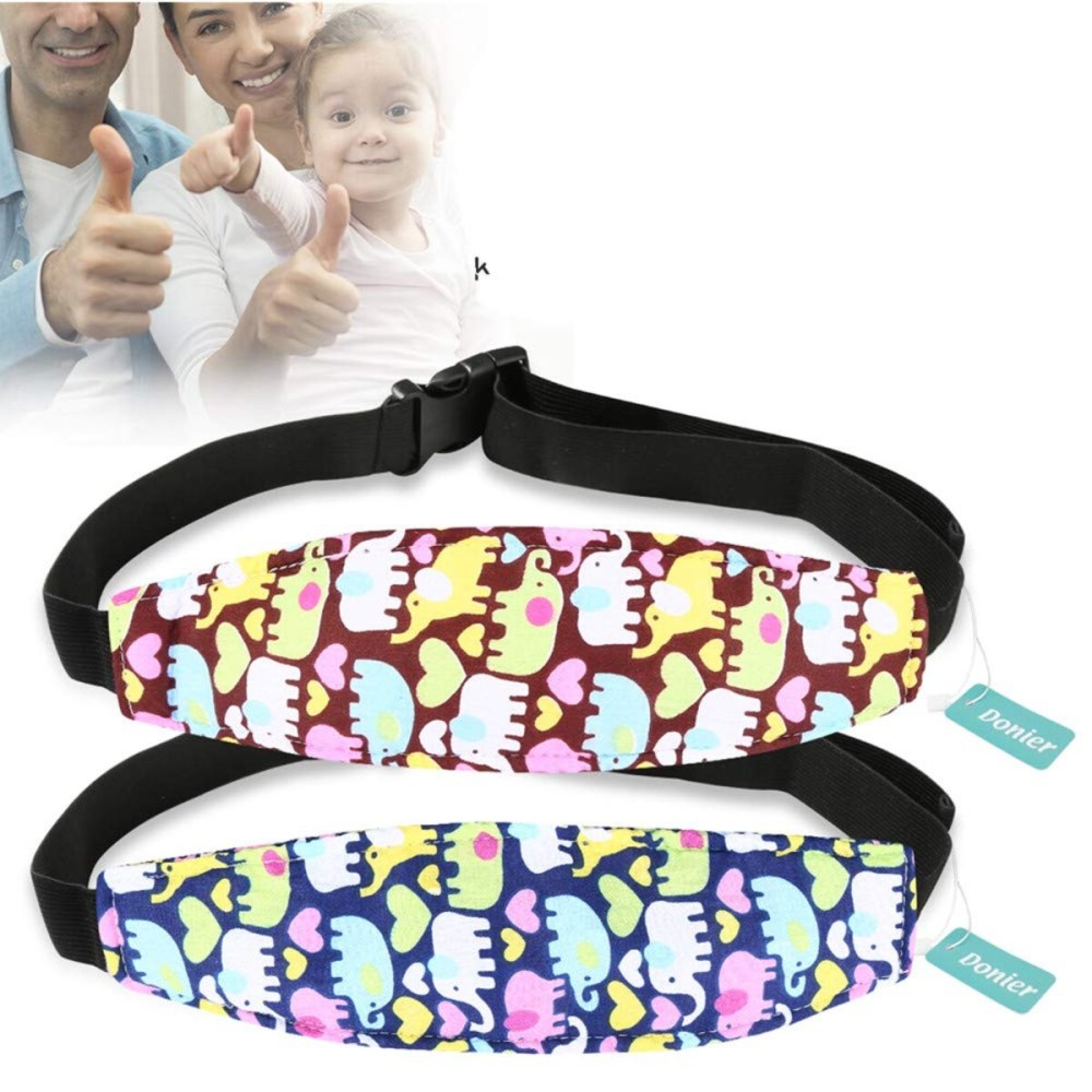 2 Packs Toddler Car Seat Neck Relief and Head Support, Pillow Support Head Band Easy Installation On Most Convertible Seats and Safety to Babies and Kids(Elephant)