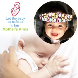 2 Packs Toddler Car Seat Neck Relief and Head Support, Pillow Support Head Band Easy Installation On Most Convertible Seats and Safety to Babies and Kids(Elephant)