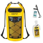 Piscifun Dry Bag, Waterproof Floating Backpack 40L with Waterproof Phone Case for Boating, Kayaking, Fishing, Yellow 40L