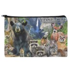 Yosemite National Park California CA Animals Bear Raccoons Beaver Chipmunks Makeup Cosmetic Bag Organizer Pouch