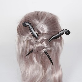 Real Sic Natural Sandalwood Hair Sticks for Women - Set of 2 - Retro Boho Fashion Chopsticks for Long Hair (Fire) Real Sic Natural Sandalwood Hair Sticks for Women - Set of 2 - Retro Boho Fashion Chopsticks for Long Hair (Fire)