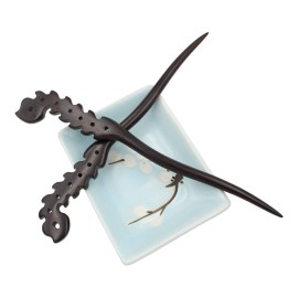 Real Sic Natural Sandalwood Hair Sticks for Women - Set of 2 - Retro Boho Fashion Chopsticks for Long Hair (Fire) Real Sic Natural Sandalwood Hair Sticks for Women - Set of 2 - Retro Boho Fashion Chopsticks for Long Hair (Fire)