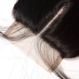 Amberhair 4x4 Middle Part Lace Closure Human Hair Body Wave 8A Brazilian Virgin Hair With Baby Hair 130% Density Natural Color 12inch