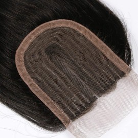 Amberhair 4x4 Middle Part Lace Closure Human Hair Body Wave 8A Brazilian Virgin Hair With Baby Hair 130% Density Natural Color 12inch