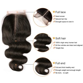 Amberhair 4x4 Middle Part Lace Closure Human Hair Body Wave 8A Brazilian Virgin Hair With Baby Hair 130% Density Natural Color 10inch Amberhair 4x4 Middle Part Lace Closure Human Hair Body Wave 8A Brazilian Virgin Hair With Baby Hair 130% Density Natural Color 10inch