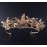 Dragonfly Austrian Rhinestone Crystal Bead Veil Theater Party Costume Headband Headpiece Tiara Hair Crown Gold-plate T090