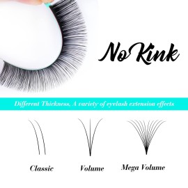 Eyelash Extensions 0.07 CC Curl 8-14mm Lash Extensions Supplies Individual Lashes Premium Silk Volume & Classic Lash Soft Matte Dark Professional Eyelashes Extension (0.07-CC-8-14 Mixed)