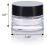 Clear Glass 0.25 oz Small Thick Wall Balm Jars with Black Foam Lined Smooth Lids (12 pack)