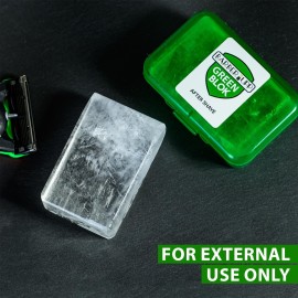 Natural Alum Block Aftershave Care - 3.5 oz (100g) Skin Soother & Instant Calm from Razor | Styptic for Nicks & Irritation - Suitable for All Skin Types | Includes Compact Travel Storage Case - 1 Pack