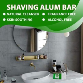 Natural Alum Block Aftershave Care - 3.5 oz (100g) Skin Soother & Instant Calm from Razor | Styptic for Nicks & Irritation - Suitable for All Skin Types | Includes Compact Travel Storage Case - 1 Pack