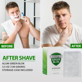 Natural Alum Block Aftershave Care - 3.5 oz (100g) Skin Soother & Instant Calm from Razor | Styptic for Nicks & Irritation - Suitable for All Skin Types | Includes Compact Travel Storage Case - 1 Pack