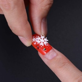 Lurrose 24pcs False Nail Tips Full Cover Christmas Snowflake Fake Nails Art Stickers DIY