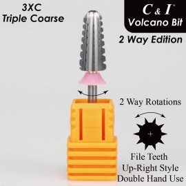 C&I Volcano Nail Drill, 2 Rotate Directions Design, Both for Left handed and Right Handed Nail Lovers, for Manicure Drill Machine (3XC) C&I Volcano Nail Drill, 2 Rotate Directions Design, Both for Left handed and Right Handed Nail Lovers, for Manicure Drill Machine (3XC)