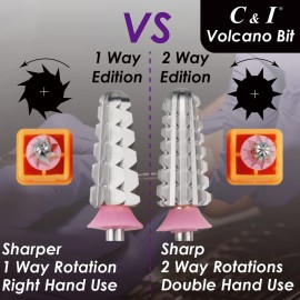 C&I Volcano Nail Drill, 2 Rotate Directions Design, Both for Left handed and Right Handed Nail Lovers, for Manicure Drill Machine (3XC) C&I Volcano Nail Drill, 2 Rotate Directions Design, Both for Left handed and Right Handed Nail Lovers, for Manicure Drill Machine (3XC)