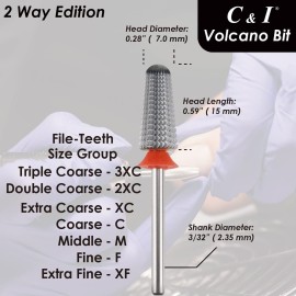 C&I Volcano Nail Drill, 2 Rotate Directions Design, Both for Left handed and Right Handed Nail Lovers, for Manicure Drill Machine (3XC) C&I Volcano Nail Drill, 2 Rotate Directions Design, Both for Left handed and Right Handed Nail Lovers, for Manicure Drill Machine (3XC)