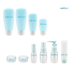 MAGIGO Blue Toiletries Leak Proof Travel Bottle Set (16 Pack), TSA Approved Airline Carry-On with Clear Bags for Women MAGIGO Blue Toiletries Leak Proof Travel Bottle Set (16 Pack), TSA Approved Airline Carry-On with Clear Bags for Women