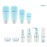 MAGIGO Blue Toiletries Leak Proof Travel Bottle Set (16 Pack), TSA Approved Airline Carry-On with Clear Bags for Women