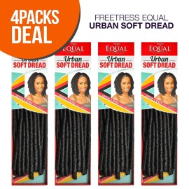 MULTI PACK DEALS! FreeTress Equal Synthetic Hair Braids Urban Soft Dread (4-PACK, 1)