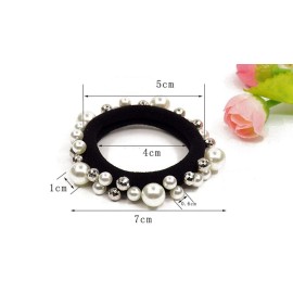 5 PCS Beauty Hair Elastics with Elegant and Beautiful Imitation Pearls Hair Ties Hair Bands Bulk Ponytail Hair Knots Elastics Holders Hair Elastic Bracelet (A) 5 PCS Beauty Hair Elastics with Elegant and Beautiful Imitation Pearls Hair Ties Hair Bands Bulk Ponytail Hair Knots Elastics Holders Hair Elastic Bracelet (A)