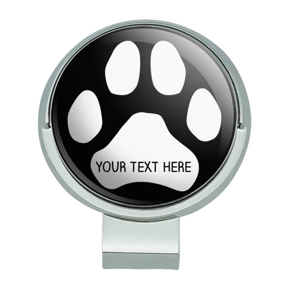 GRAPHICS & MORE Personalized Custom Paw Print 1 Line Golf Hat Clip with Magnetic Ball Marker