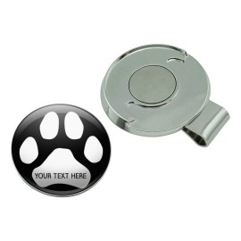GRAPHICS & MORE Personalized Custom Paw Print 1 Line Golf Hat Clip with Magnetic Ball Marker