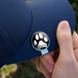 GRAPHICS & MORE Personalized Custom Paw Print 1 Line Golf Hat Clip with Magnetic Ball Marker
