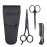 BlueZOO Beard Mustache Scissors and Comb Kit with PU Storage Bag, Rounded Safety Nose Hair Scissor for Men and Women Care Grooming, Ear Trimming Tool, Shears for Personal Grooming, Cutting & Styling