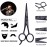 BlueZOO Beard Mustache Scissors and Comb Kit with PU Storage Bag, Rounded Safety Nose Hair Scissor for Men and Women Care Grooming, Ear Trimming Tool, Shears for Personal Grooming, Cutting & Styling