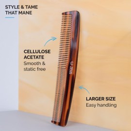 ZEUS Large Hair Comb, 7.5 Handcrafted Saw-Cut Non-Static Hair Comb for Men (Tortoiseshell) Y12 ZEUS Large Hair Comb, 7.5 Handcrafted Saw-Cut Non-Static Hair Comb for Men (Tortoiseshell) Y12