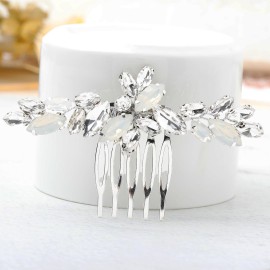Olbye Wedding Hair Comb Headpieces for Bride Hair Comb Crystal Bridal Hair Accessories (Silver) Olbye Wedding Hair Comb Headpieces for Bride Hair Comb Crystal Bridal Hair Accessories (Silver)