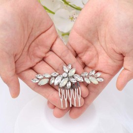 Olbye Wedding Hair Comb Headpieces for Bride Hair Comb Crystal Bridal Hair Accessories (Silver) Olbye Wedding Hair Comb Headpieces for Bride Hair Comb Crystal Bridal Hair Accessories (Silver)