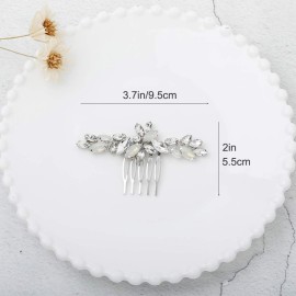 Olbye Wedding Hair Comb Headpieces for Bride Hair Comb Crystal Bridal Hair Accessories (Silver) Olbye Wedding Hair Comb Headpieces for Bride Hair Comb Crystal Bridal Hair Accessories (Silver)