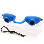 Super Sunnies Flex Flexible UV Eye Protection, FDA Compliant Individual Tanning Bed Goggles Eyeshields, With a Clear Case/Box (Blue)
