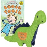 Maison Chic Tooth Fairy Kit - Danny The Dinosaur Plush Figure w/Pocket, Loose Tooth a Tooth Fairy Book for Little Boys About to Loose a Tooth