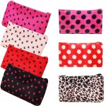 HappyDaily Pack of 7 Fashion Design Muliti-functional Bag Using as Makeup bag or Cosmetic Pouch or Travel Toiletry or Carrying Purse (Heart(Pink/Hotpink/Red/Black)+Polka Dot(Hotpink/Red)+Leopard)